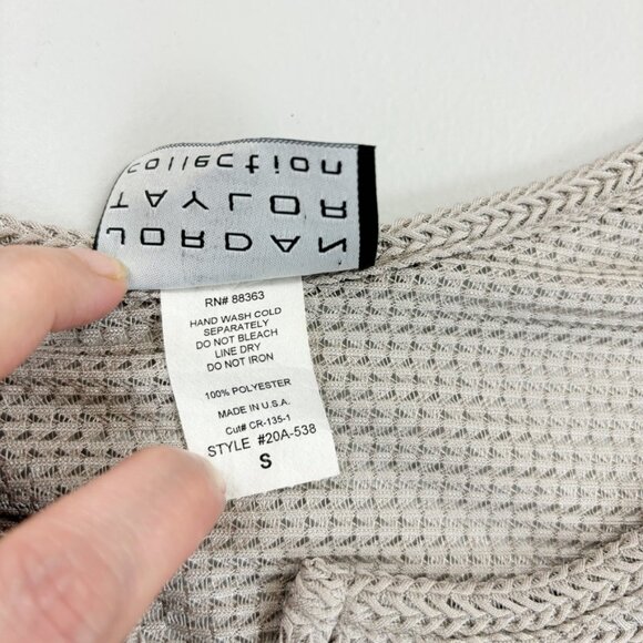 JORDON TAYLOR Mesh Swimsuit Cover Up Top Small Resort Wear Silver Taupe - Picture 5 of 7